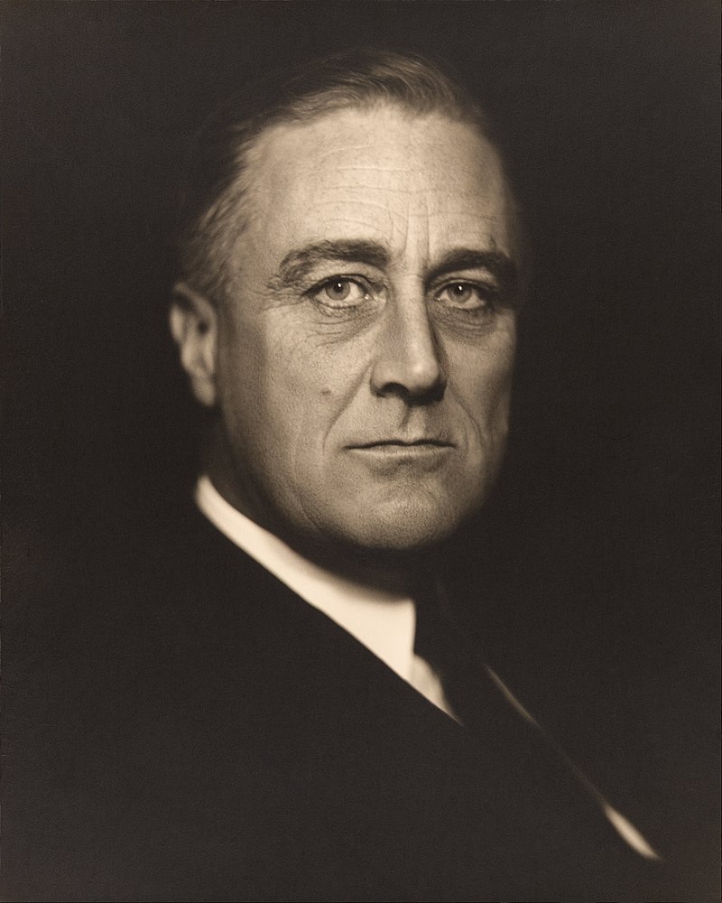 A photo portrait of President Franklin Delano Roosevelt taken in the early 1930s.  Photo Source: Wikipedia