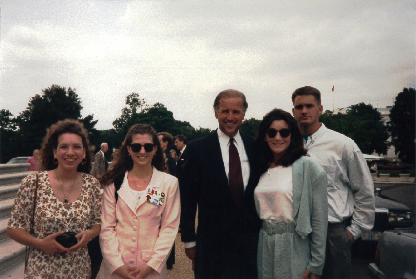 Pictured: Youth Tour students from New Jersey on the 1993 trip pose with future President Joe Biden.