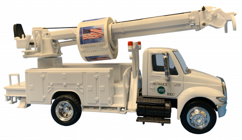 model truck with stamps