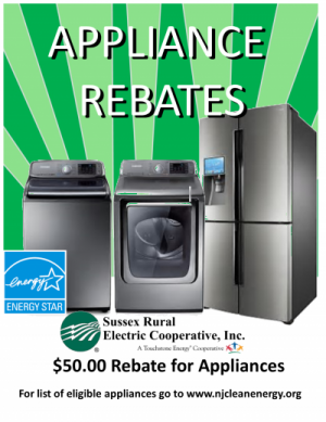 $50 bill credit for ENERGY STAR appliances!