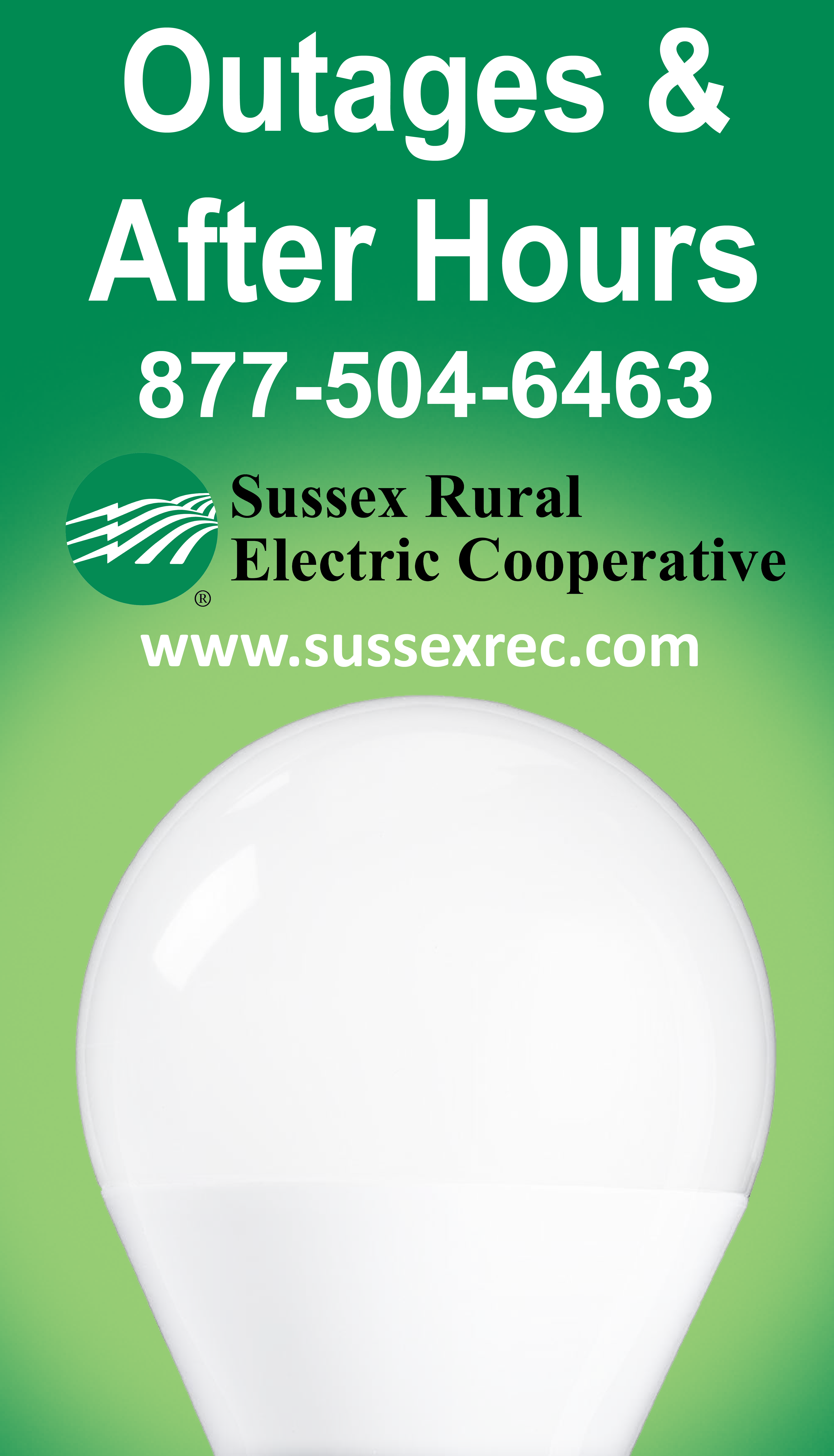 Outages and After Hours phone number - 877-504-6463